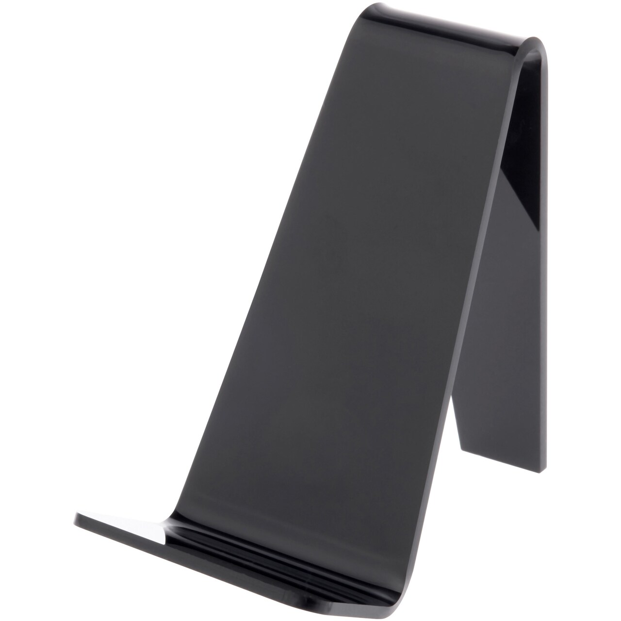 Plymor Black Acrylic Book Easel with 1.25" Flat Ledge, 2.375" W x 3.25" D x 4" H